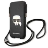 Karl Lagerfeld Torebka KLHCP12MOPHKHK 6,1" juoda/juodas hardcase Saffiano Ikonik Karl`s Head