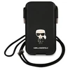 Karl Lagerfeld krepšys 6,1" dėklas Saffiano Ikonik Karl`s (KLHCP12MOPHKMK) juodos spalvos