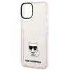 Karl Lagerfeld dėklas, skirtas iPhone 14 Plus 6,7 KLHCP14MCTTRI rožinis kietas dėklas, skirtas Skaidrus Choupette Body