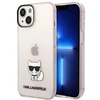 Karl Lagerfeld dėklas, skirtas iPhone 14 Plus 6,7 KLHCP14MCTTRI rožinis kietas dėklas, skirtas Skaidrus Choupette Body