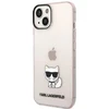 Karl Lagerfeld dėklas, skirtas iPhone 14 Plus 6,7 KLHCP14MCTTRI rožinis kietas dėklas, skirtas Skaidrus Choupette Body