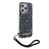 Apple iPhone 15 Pro Max Karl Lagerfeld IML Zebra Pattern &amp; Cord (KLHCP15XHZBPKCCU) dėklas telefonui violetinės spalvos