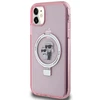 Apple iPhone 11 / XR Karl Lagerfeld dėklas Ring Stand Karl&amp;Choupettte MagSafe (KLHMN61HMRSKCP) rožinės spalvos