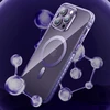 Kingxbar PQY Ice Crystal Series magnetic iPhone 14 Plus MagSafe dėklas telefonui sidabrinės spalvos