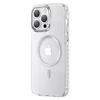 Kingxbar PQY Ice Crystal Series magnetic iPhone 14 Plus MagSafe dėklas telefonui sidabrinės spalvos