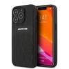 Mercedes AMG AMHCP13LOSDBK Apple iPhone 13 Pro / 13 6.1″ juodos spalvos kietas dėklas with Leather Curved Lines