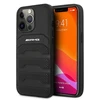Mercedes Benz Apple iPhone 13 Pro Max Mercedes AMG dėklas odinis Debossed Lines (AMHCP13XGSEBK) juodos spalvos