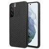 Mercedes Benz Samsung Galaxy S22 Plus Mercedes AMG dėklas Carbon Stripe&amp;Embossed (AMHCS22MBLSCA) juodos spalvos
