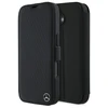 Mercedes MEBKP16S23RBGVK Apple iPhone 16 6.1″ juodos spalvos bookdėklas Leather Wood Imitation