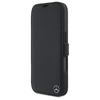 Mercedes MEBKP16S23RBGVK Apple iPhone 16 6.1″ juodos spalvos bookdėklas Leather Wood Imitation