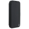 Mercedes MEBKP16S23RBGVK Apple iPhone 16 6.1″ juodos spalvos bookdėklas Leather Wood Imitation