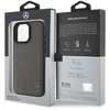 Mercedes MB Curved Stitches Leather Apple iPhone 16 Pro Max Case – dėklas telefonui rudos spalvos