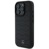Mercedes MB Waves Leather Apple iPhone 16 Pro Case - dėklas telefonui juodos spalvos