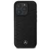 Mercedes MB Waves Leather Apple iPhone 16 Pro Case - dėklas telefonui juodos spalvos