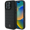 Mercedes MB Waves Leather Apple iPhone 16 Pro Case - dėklas telefonui juodos spalvos