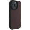 Mercedes MB Wood Imitation Leather MagSafe Apple iPhone 16 Pro Case - dėklas telefonui raudonos spalvos