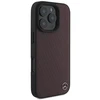 Mercedes MB Wood Imitation Leather MagSafe Apple iPhone 16 Pro Max - dėklas telefonui raudonos spalvos