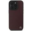 Mercedes MB Wood Imitation Leather MagSafe Apple iPhone 16 Pro Case - dėklas telefonui raudonos spalvos