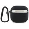 Mercedes Benz MEA4CSLBK AirPods 4 ausinių dėklas juodos spalvos Leather Metal Logo