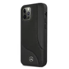 Mercedes MEHCP12LCDOBK Apple iPhone 12 Pro Max 6,7″ juodos spalvos kietas dėklas Leather Perforated Area
