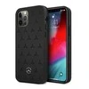 Mercedes Benz Apple iPhone 12 Pro Max Mercedes dėklas odinis Stars Pattern (MEHCP12LPSQBK) juodos spalvos