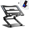 Nešiojamas kompiuteris stand Wozinsky WRS-CPY75DSB aluminum + Free! smartphone stand - juodas