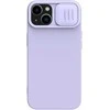 Dėklas Nillkin CamShield Silky Silicone Apple iPhone 15 Plus šviesiai violetinis