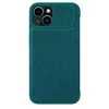 Nillkin Qin Leather Pro Apple iPhone 14 Plus Camera atverčiamas dėklas telefonui žalios spalvos