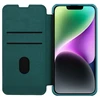 Nillkin Qin Leather Pro Apple iPhone 14 Plus Camera atverčiamas dėklas telefonui žalios spalvos