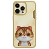 Nimmy Apple iPhone 15 Pro 6.1" dėklas telefonui haki spalvos Big Eyed Pet 2.0 Cat