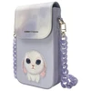Dėklas Nimmy torebka na telefon violetinės spalvos Big Eyed Pet 2.0 Rabbit