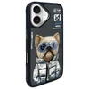 Nimmy Apple iPhone 16 6.1" dėklas telefonui juodos spalvos Cool&amp;Cute 2.0 Dog