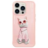 Nimmy Apple iPhone 15 Pro 6.1" dėklas telefonui rožinės spalvos Glasses Cool Cat