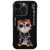 Dėklas NIMMY case GLASSES COOL CAT for IPHONE 15 Pro Max juodas