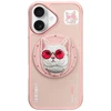 Dėklas Nimmy Glasses Cool Cat MagSafe Apple iPhone 16 rožinės spalvos
