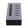 Orico BT2U3-7AB Hub 7x USB-A 3.0 su jungikliais – pilkos spalvos