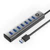 Orico CL7U-U3 hub 7x USB-A 3.0 + USB-C 5V/3A 1m – pilkos spalvos