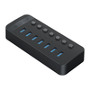 Orico CT2U3-7AB 7x USB-A 3.0 Hub su jungikliais – juodos spalvos