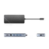 „Orico OM28PR-G2“ USB-C prijungimo stotelė su M.2 disko lizdu + 1 x USB-A 3.2 + 1 x USB-C 3.2 + 2 x USB-A 2.0 + 1 x HDMI + 1 x Ethernet – juodos spalvos
