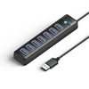 Orico PW7U-U3 hub 7x USB-A 3.0 + USB-C 5V/3A 1m – juodos spalvos
