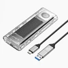 Orico TCM2-G20 M.2 NVME USB-C 3.2 20Gb/s Disk Drive – sidabro spalvos/skaidri