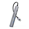 Orico YSB4-U2 USB-A/USB-C šakotuvo prijungimo stotelė 2x USB-A 2.0 + 1x USB-A 3.0 + 1x USB-C 2.0 + 1x USB-C – pilkos spalvos