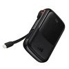 Powerbank 10000mAh 20W Baseus Qpow Pro Overseas Edition + USB C 3A kabelis - juodos spalvos