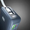 Išorinė baterija SBS 10000 mAh 20W su integruotu USB-C laidu ir skaitmeniniu ekranu - tamsiai pilka