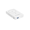 Powerbank Wozinsky WLWP-10KA0Y3WS 22.5W PD Qi2 10000 mAh, su stoveliu, 1x USB-A, 1x USB-C – baltos spalvos