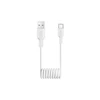 Puro 10W USB-A – USB-C Spiral kabelis 1m – baltos spalvos