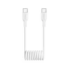 Puro 25W USB-C Spiral kabelis – USB-C 1m – baltos spalvos