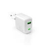 Puro Elektrik Puro 65W GaN USB-A USB-C laidinis įkroviklis – baltos spalvos
