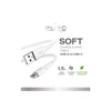 Puro Elektrik Puro Soft USB-A – USB-C laidas 1,5 m – baltas