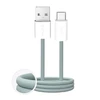Puro Fabrik 2.0 10W USB-A – USB-C Braided Kabelis 1.5m – žalios spalvos